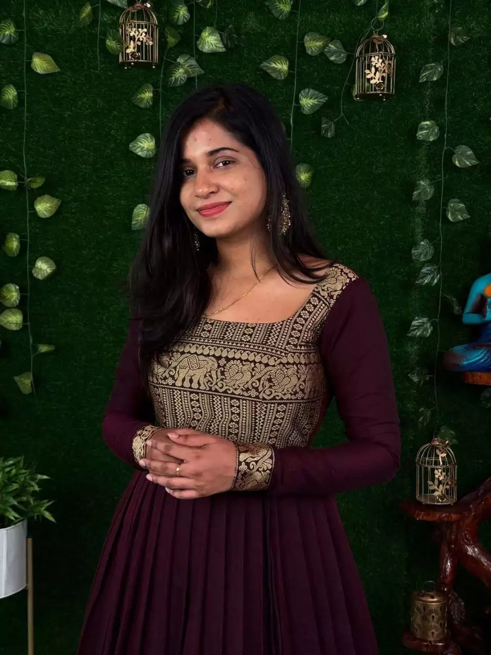 Melobita Silk Anarkali Maxi Kurti with Dupatta