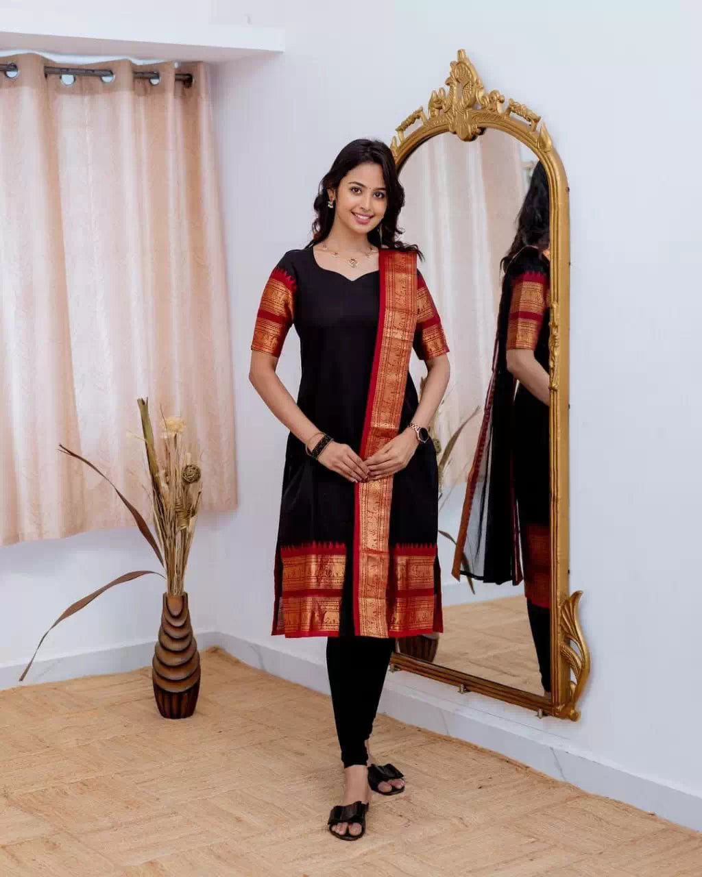 Kanchi Chanderi Kurti with Dupatta
