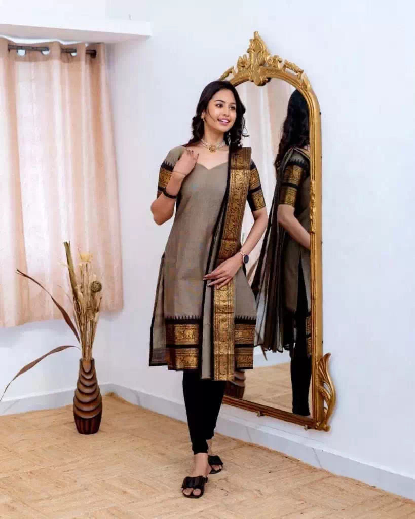 Kanchi Chanderi Kurti with Dupatta