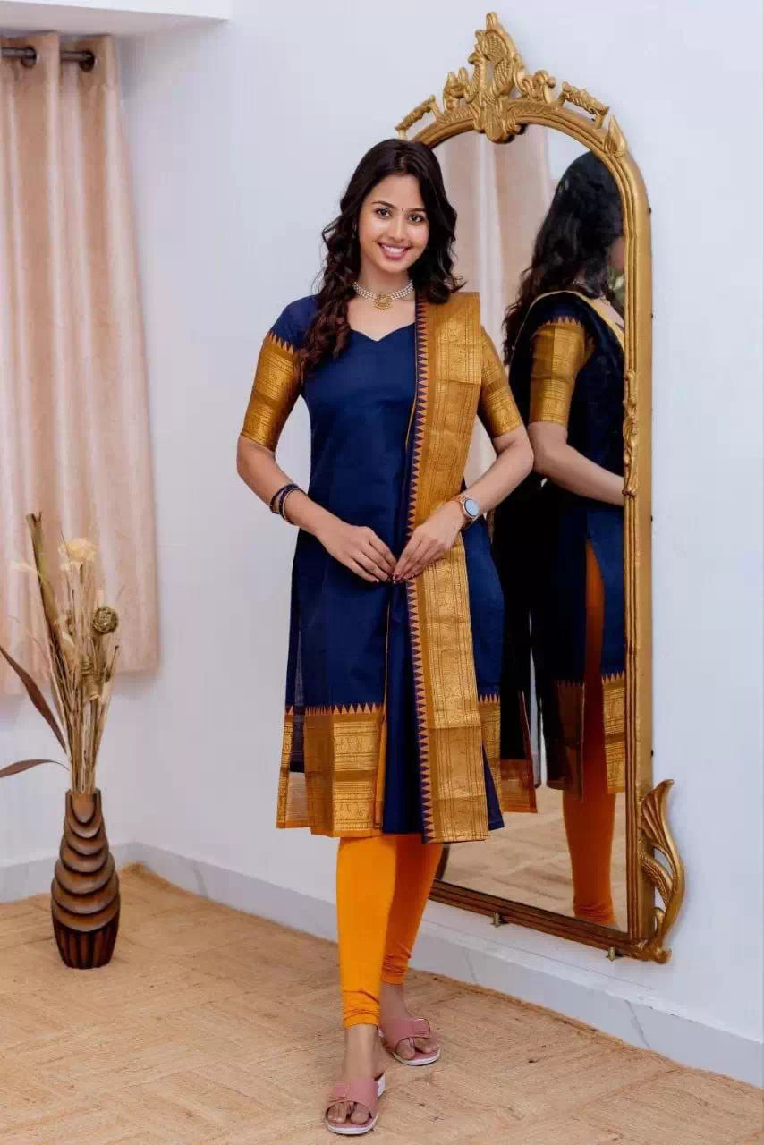 Kanchi Chanderi Kurti with Dupatta