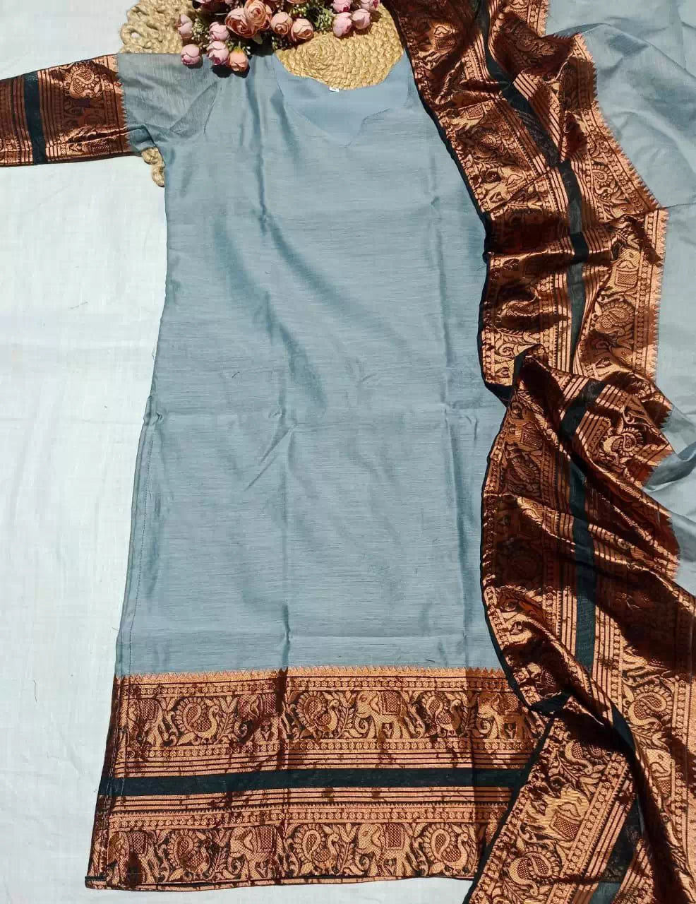 Kanchi Chanderi Kurti with Dupatta