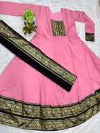 Vichitra Maxi Kurti with Jacquard Border Dupatta Combo