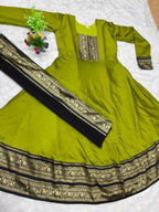 Vichitra Maxi Kurti with Jacquard Border Dupatta Combo