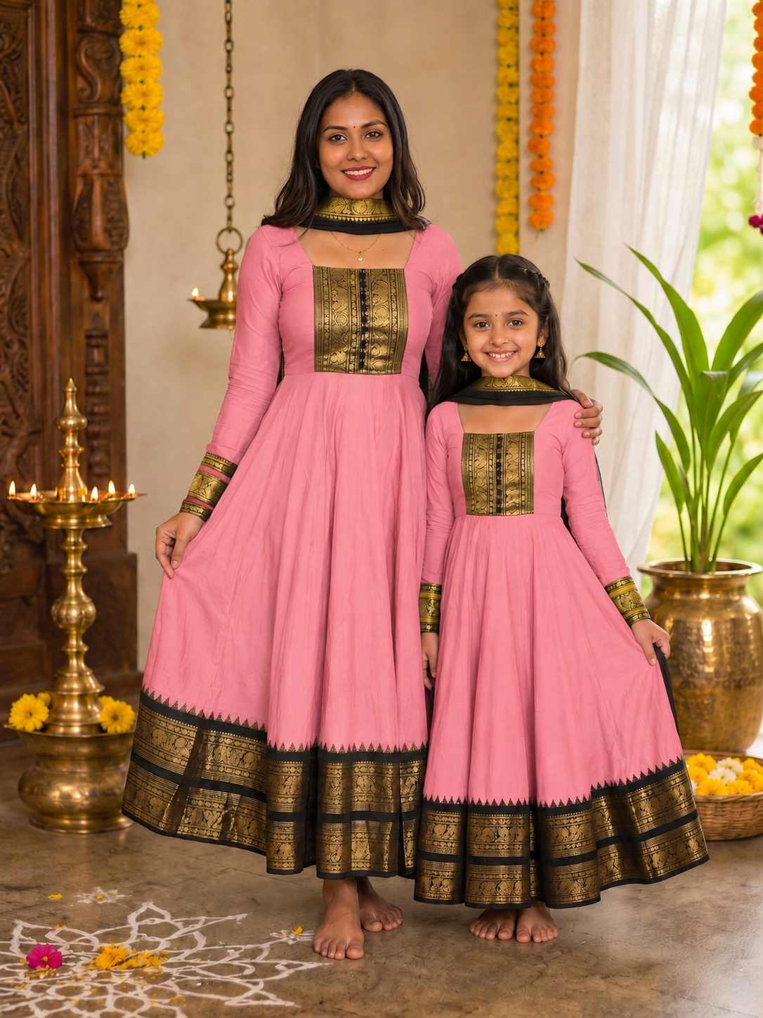 Vichitra Maxi Kurti with Jacquard Border Dupatta Combo