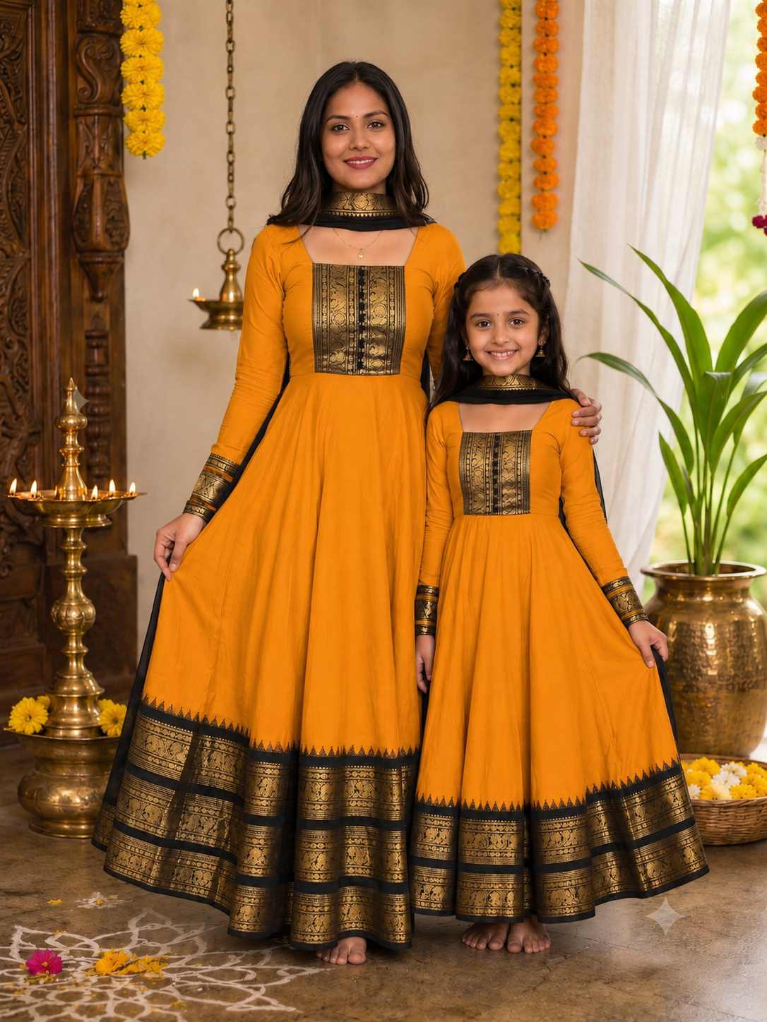 Vichitra Maxi Kurti with Jacquard Border Dupatta Combo