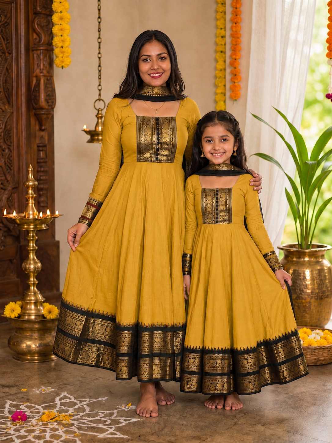 Vichitra Maxi Kurti with Jacquard Border Dupatta Combo