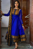 Beautiful Gown with Jacquard Silk Border Dupatta