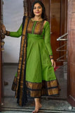 Beautiful Gown with Jacquard Silk Border Dupatta