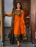Beautiful Gown with Jacquard Silk Border Dupatta