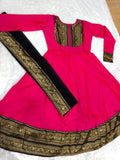 Beautiful Gown with Jacquard Silk Border Dupatta