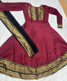 Beautiful Gown with Jacquard Silk Border Dupatta