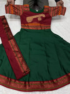 Jacquard Silk Embroidered Maxi Kurti with Dupatta