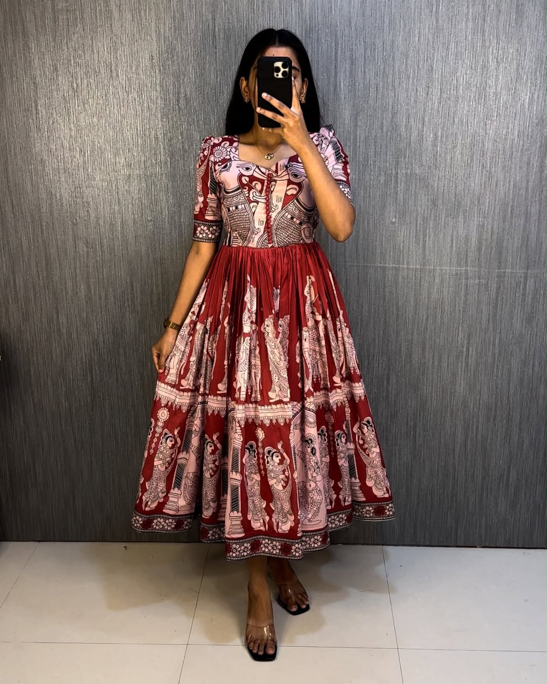 Muslin Kalamkari Print Frock Kurti