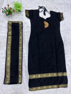 Chettinad Cotton Vel Symbol Embroidered Kurti with Dupatta