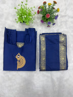 Chettinad Cotton Vel Symbol Embroidered Kurti with Dupatta