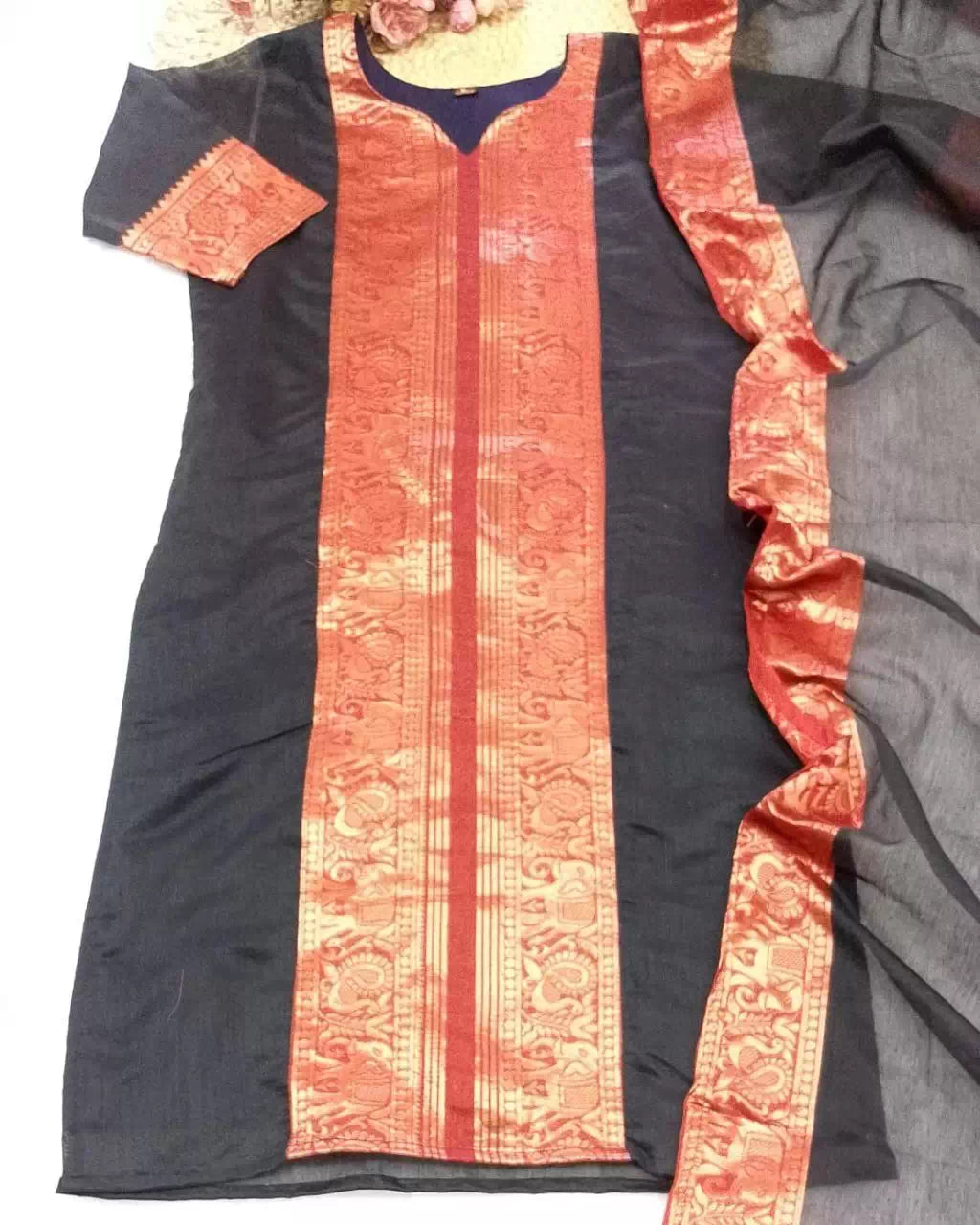 Kanchi Chanderi Kurti with Dupatta