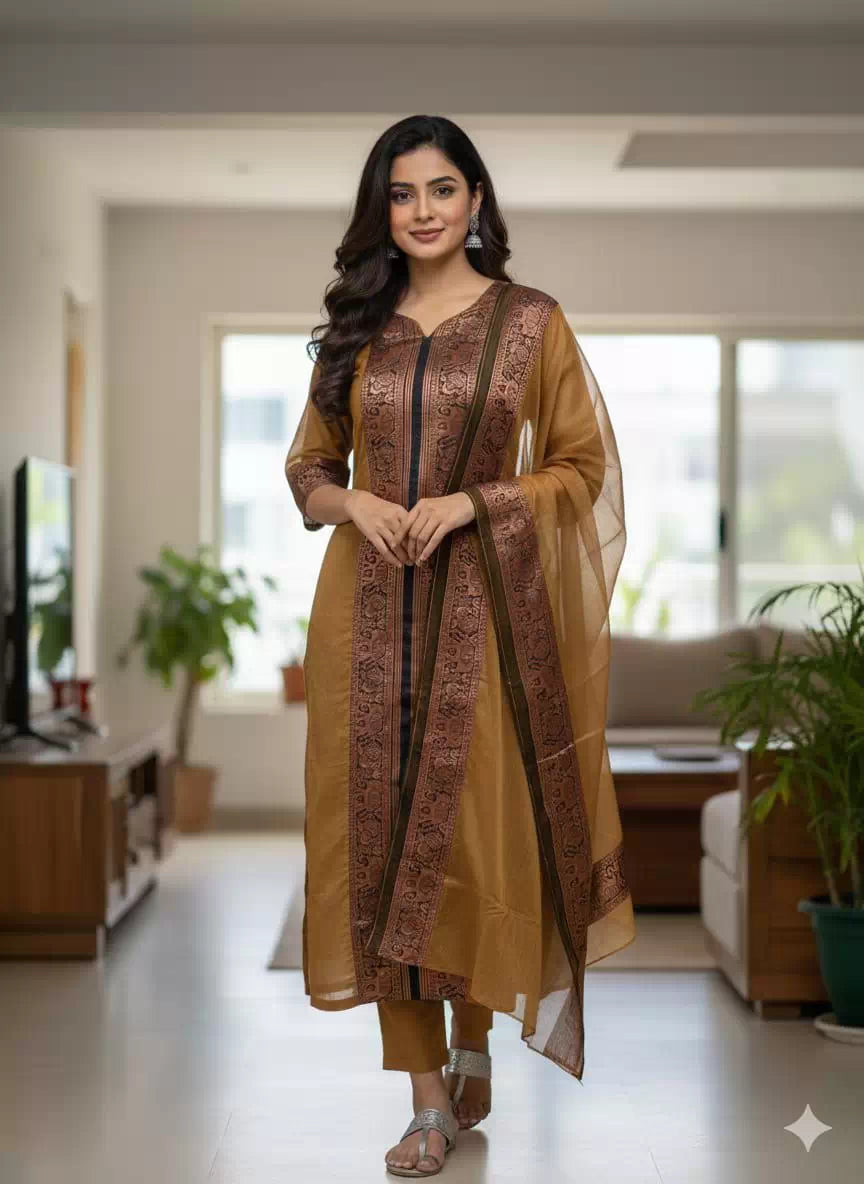 Kanchi Chanderi Kurti with Dupatta