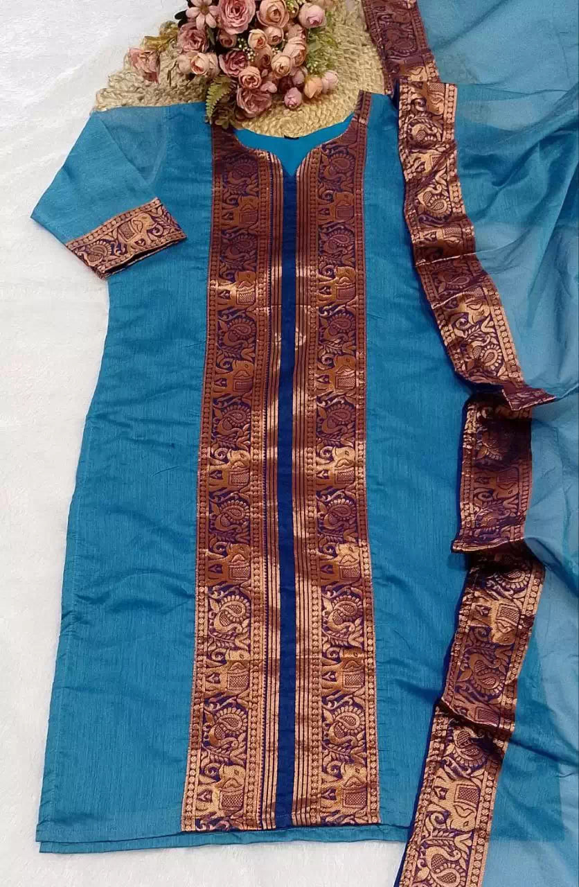 Kanchi Chanderi Kurti with Dupatta