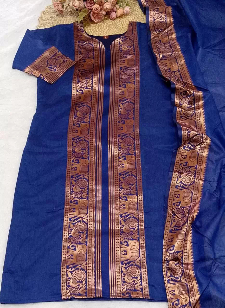 Kanchi Chanderi Kurti with Dupatta